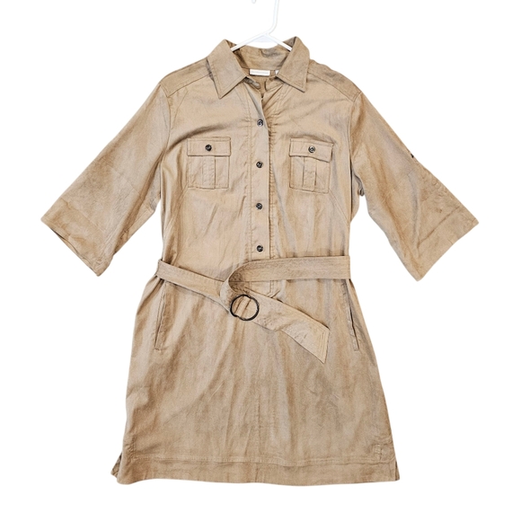 New York & Company Dresses & Skirts - New York & Company Tan Suede Like Shirt Dress